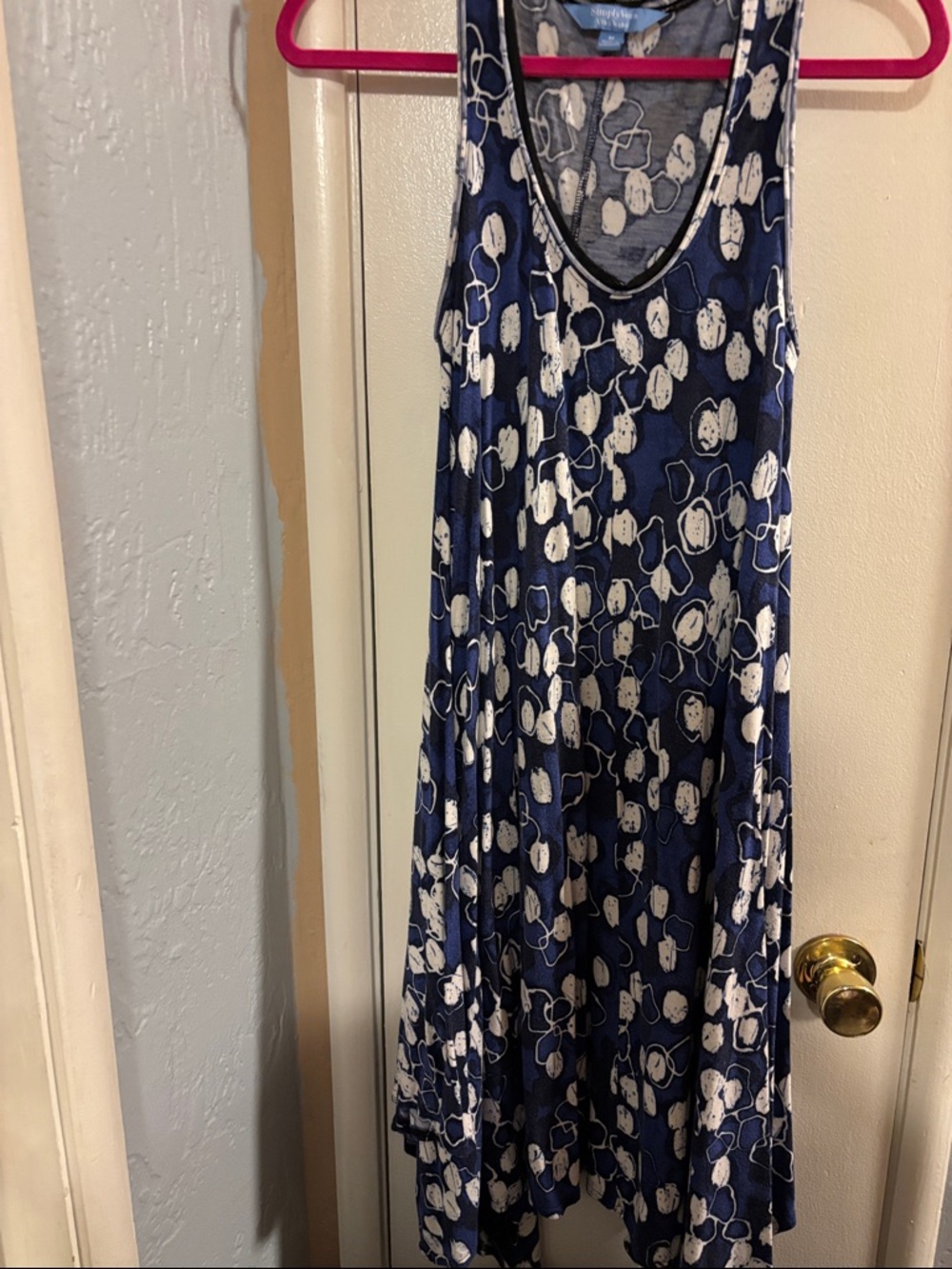 Simply Vera Vera Wang Navy and White patterned tank dress